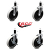 Service Caster 5 Inch Thermoplastic Wheel 1-1/2 Inch Expanding Stem Caster Set with 2 Brakes SCC-EX05S510-TPRS-112-2-SLB-2